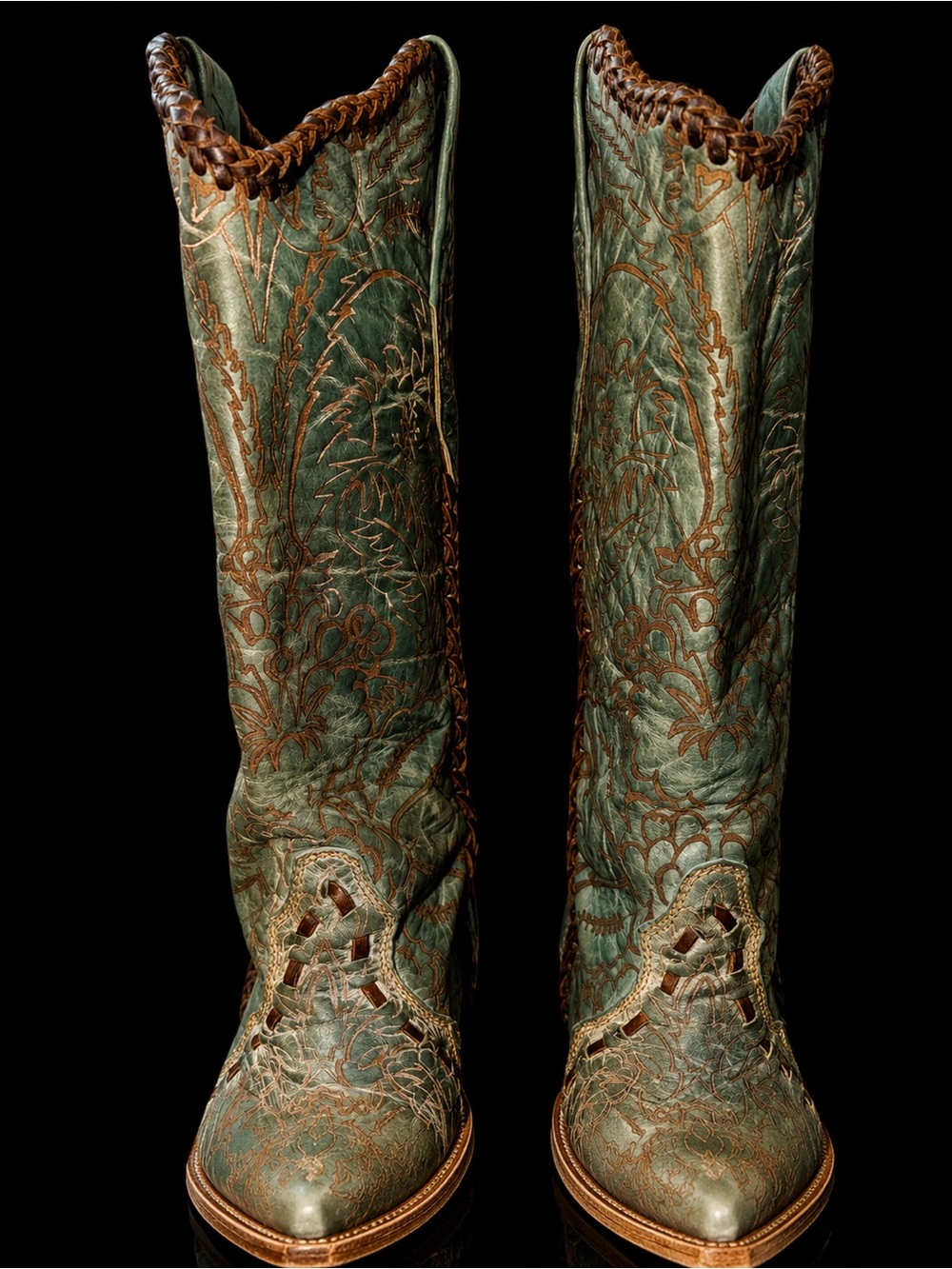 CORRAL Vintage-Style Sage Green boots-Size 10M - Picture 5 of 12